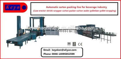 carton box packing line /Carton Erector-Carton Packer-Carton Sealer-Strapping Machine-Carton Palletizer-Wrapping.