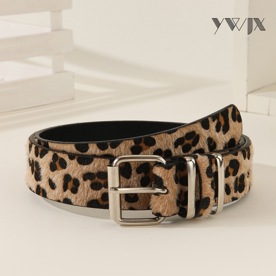 Retro Leopard Print Adjustable Pin Buckle Belt