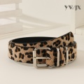 Retro Leopard Print Adjustable Pin Buckle Belt