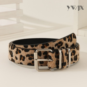 Retro Leopard Print Adjustable Pin Buckle Belt