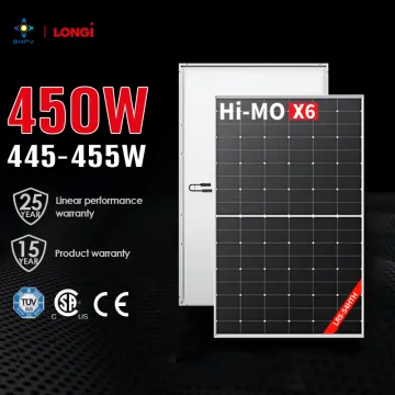 Longi Hi-Mo X6 Solar Panels: 445W, 450W, and 455W Photovoltaic Panels