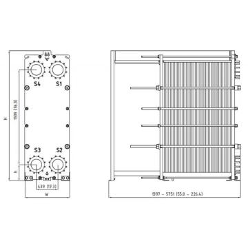 Schimbător de căldură pentru farfurie pentru frigorii Fordustry