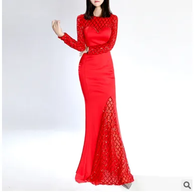 New long sleeved fishtail dress dinner party
