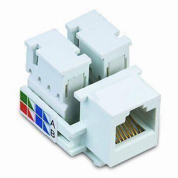 Amp CAT5e Rj45 Keystone Jack with 1,000V DC Dielectric Strength and 0.4 and 0.6mm Diameters