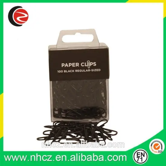 Black Regular 1 Inch Paperclips - 100 paper clips per pack