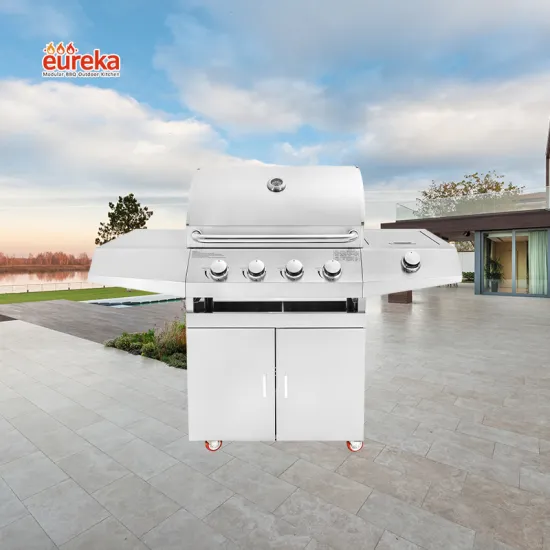 Modern Design Outdoor Kitchen Island Stainless Steel Cabinets Outdoor BBQ Grill