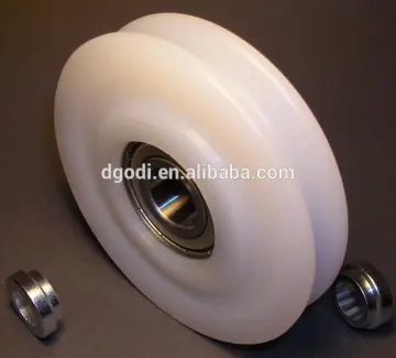 High quality 80 mm nylon pulley wheel bearing round U groove slide door window drive pulley
