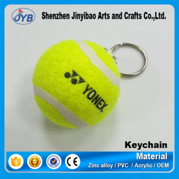 Wholesale cheap keychain custom logo tennis ball keyring round shape key holder