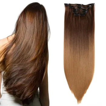 Soft Braids 22 inch Straight Hair pieces Synthetic Braid Hair Clip in Hair Extensions Attachment