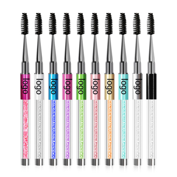 Cepillo de rímel tubular de varita de brillo reutilizable para extensiones de pestañas de cristal