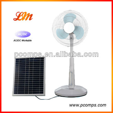 14" Solar rechargeable energy stand fan
