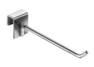 Silver Single Rod 45 Degree Zinc Plated Pegboard Hook For Shop