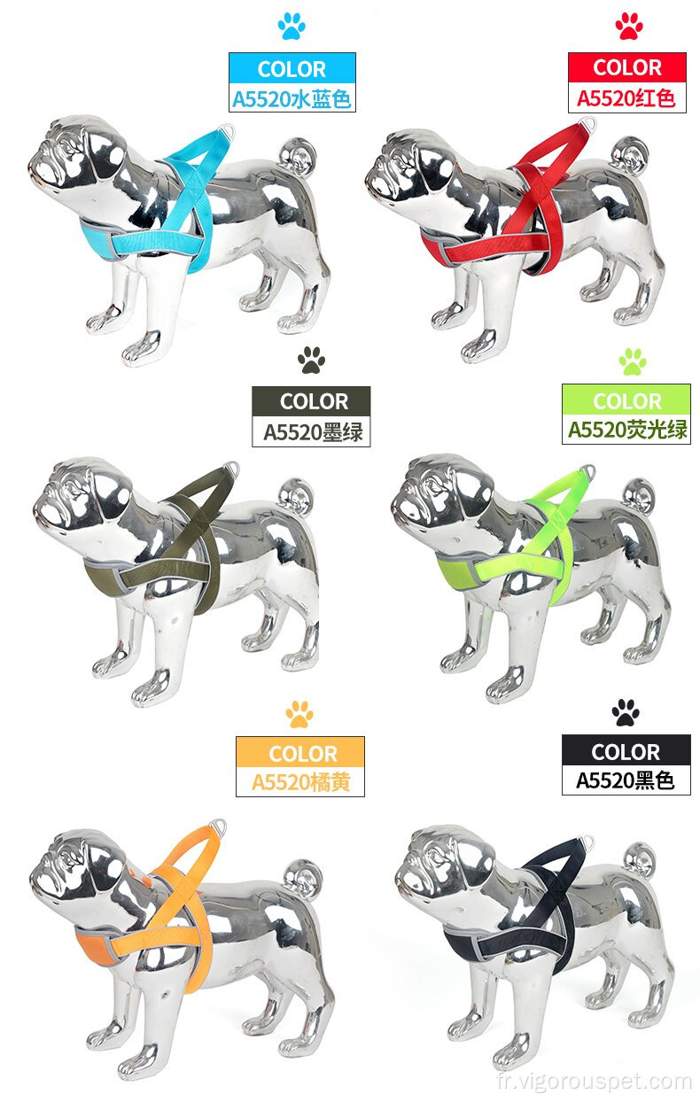 Harnais de 6 couleurs pour chiens