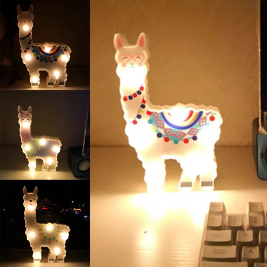 Llama Decor Toys for Kids Wall Decoration Night Lamp for Pregnant Woman, Kids, Baby Shower, Nursery, Battery Operated Nightlight