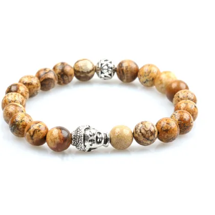 buddha bracelet jewelry 2018 wholesale hot product 8mm natural stone bead men charm bracelets