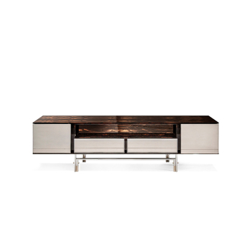 Modern Luxury Marble TV Stand with Storage Cabinet and Sliding Drawer for Living Room