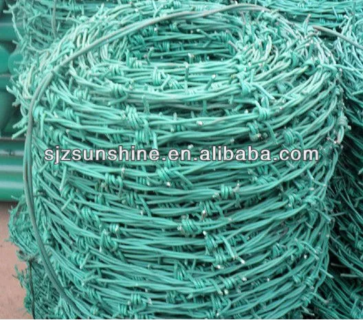 pvc coated double reverse twist barbed wire