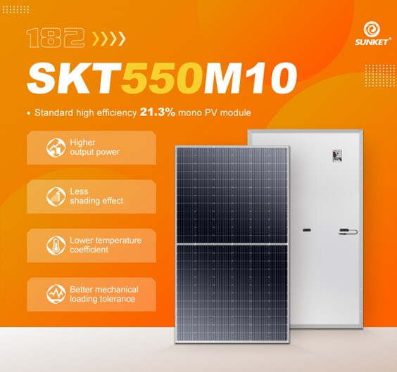 182mm 144cells 550w Solar Panel