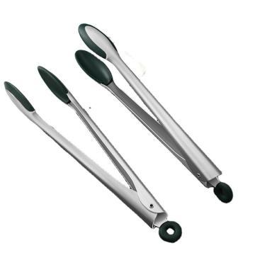 12 Inch Multi-Functional Stainless Steel Silicone BBQ Clamps and Kitchen Tongs