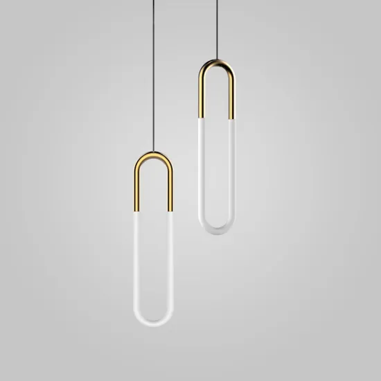 Minimalist Italian Style Circular Small LED Oval Chandelier and Pendant Light