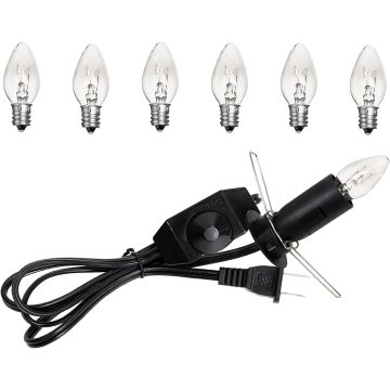 Dimmable Salt Lamp Wire Kit + 15W Bulb 6Pack
