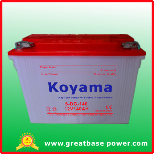 Electric Tricycle Battery Dry Charged Deep Cycle 12V140ah for Electric Rickshaw