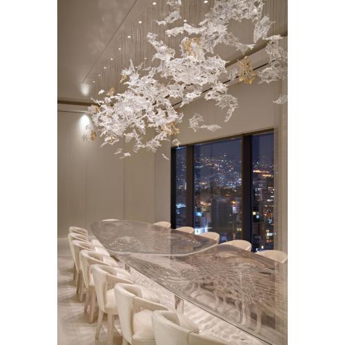 lobby crystal glass chandelier led pendant light