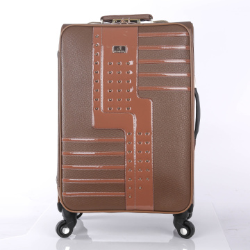 Nice PU leather personality design trolley suitcase