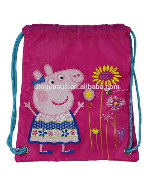 New design cartoon cheap custom drawstring bag
