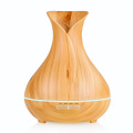 Humidificateur à vase à grain de bois blanc ultrasonique, 400 ml