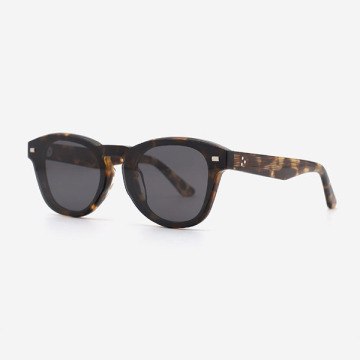 Classic Round Acetate Unisex Clip-On Sunglasses 23A8068