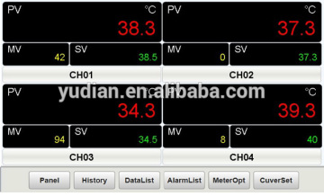YUDIAN AI-37028 2 channel touch screen digital thermometer data logger ssr output