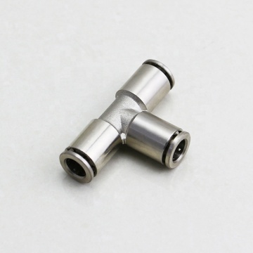 MPE Hose Pipe Fitting Tee-Type One Touch 3-Way T-Shape Push-in Pneumatic Brass MPUT (4mm-12mm Female Square Equal)