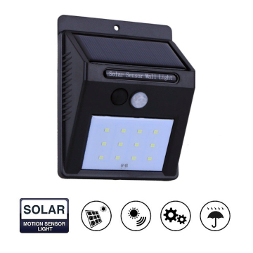 Hot Selling 12LED solar sensor wall light waterproof garden light
