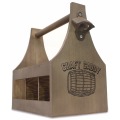 Torched Wood 6-Pack Beer Carrier Caddy With Handle