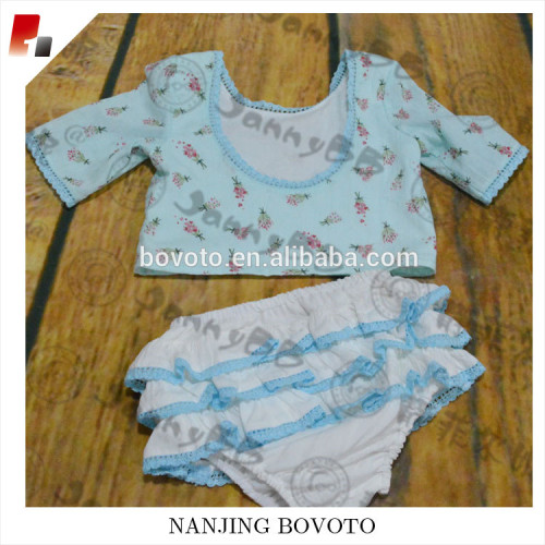 JannyBB thiết kế màu xanh nước hoa trẻ sơ sinh em bé áo tắm