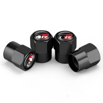 4-Piece Set of Car Tire Decorative Metal Valve Caps for Customized Modification - Suitable for GR Models