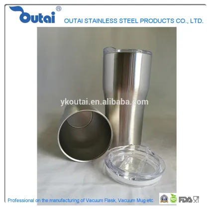 Double wall metal vacuum coffee cup thermos coffee cup thermos cup with lid