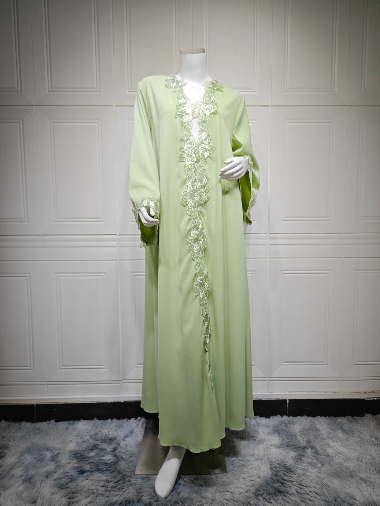 Muslim women lace cardigan abaya design