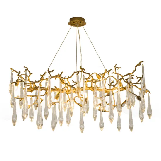 Customized Luxury Copper Branch Glass Chandelier for Villas and Hotels