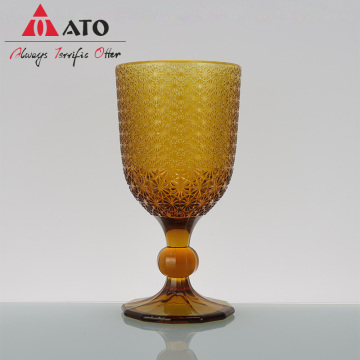 Copo de vidro de cor vintage copos de vidro em relevo de vidro com copos de vinho