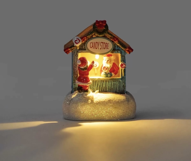 Colorful Christmas Snow Scene House Decor