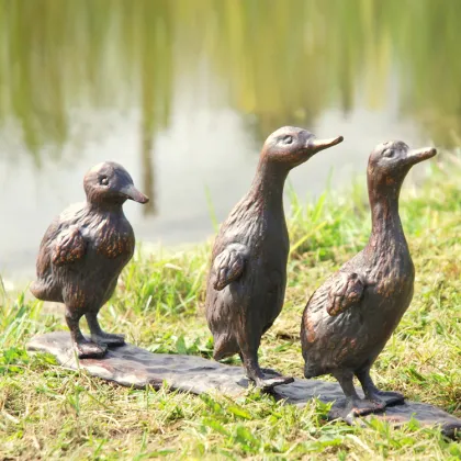 Modern garden decorative little animal sculpture bronze dark