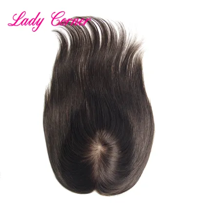 Indian human hair silk base/Swiss lace topper other artificial hair