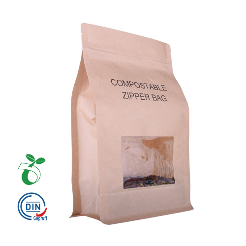 Bolsa de envasado de alimentos compostable / biodegradable con ventana