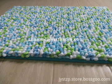Space Dye Shaggy Chenille Bath Mats Loop Pile Microfiber Mats