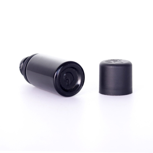 Black Round Glass Bottle With Smooth Child-resistant Caps