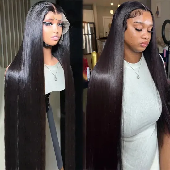 GS Wholesale Natural Raw Virgin Human Hair Wigs Deep Wave Straight HD Lace Front Wig