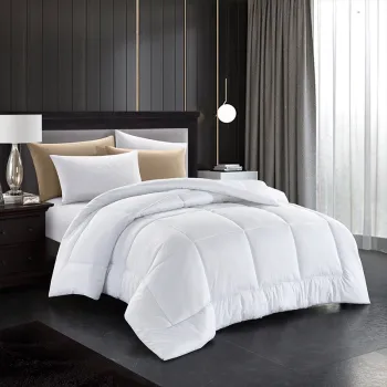 Luxury White Quilted Quilt - 200TC 50% Cotton