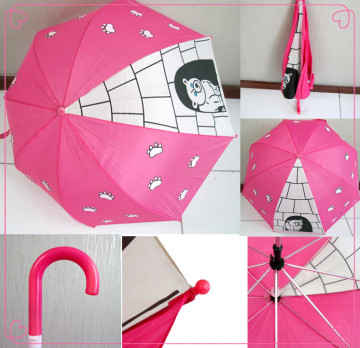 18''x8k bear cartoon polyester screen printed children umbrella